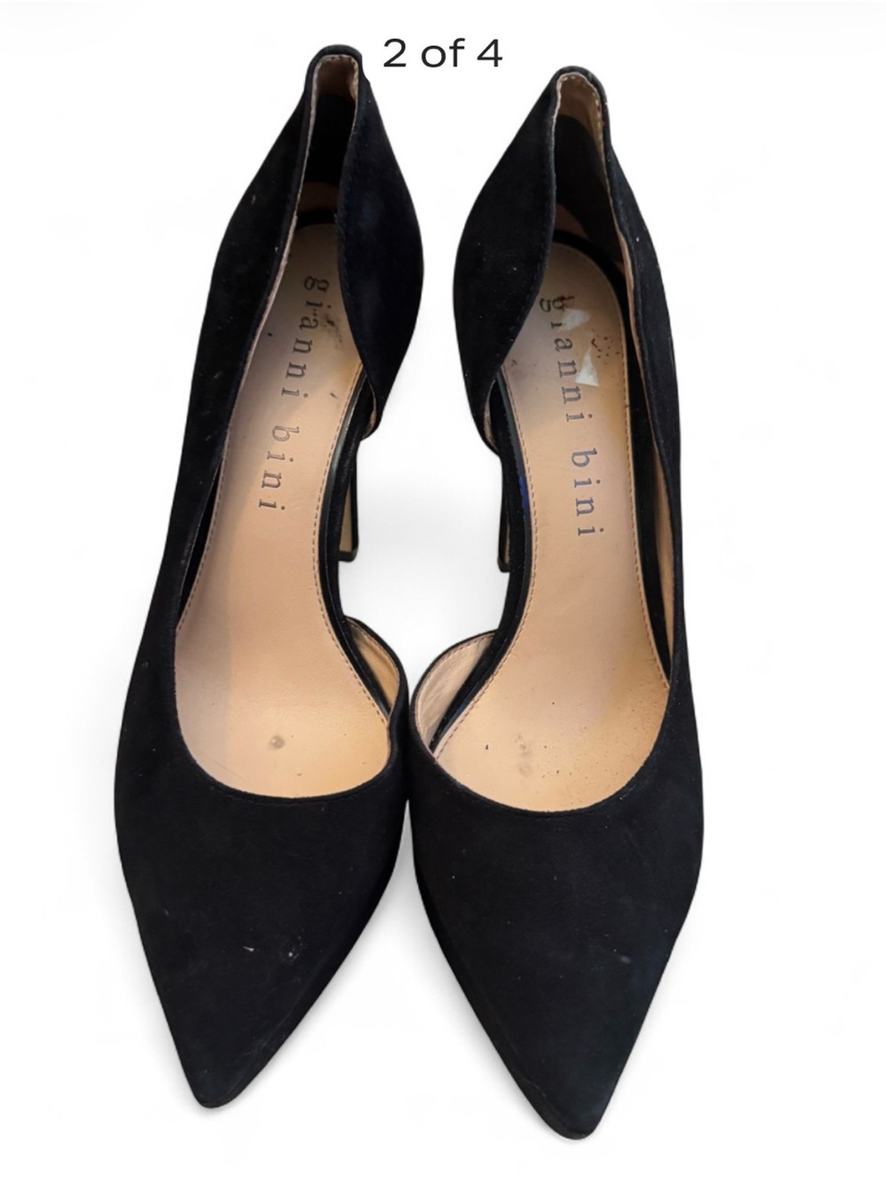 Gianni Bini Black Suede Pointed D'Orsay Heels